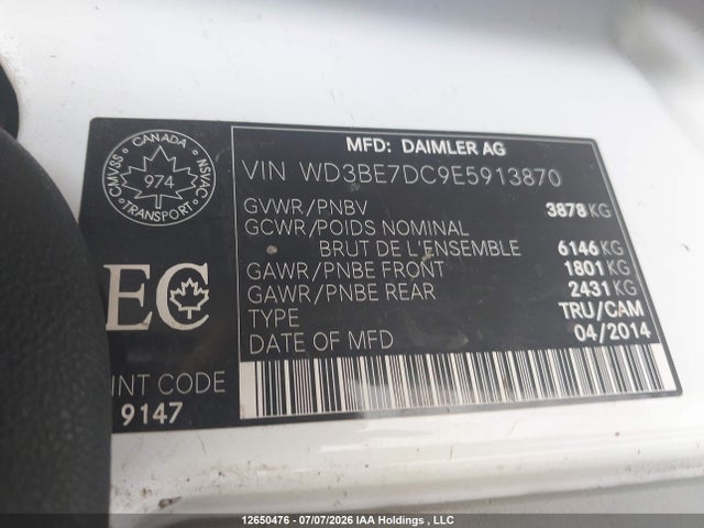 Mercedes-Benz Sprinter 2500 2014 WD3BE7DC9E5913870 Image 9