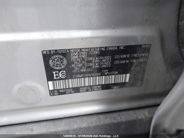 Продаж на аукціоні авто 2023 Toyota Rav4 Hybrid Xle, vin: 2T3RWRFVXPW165069, номер лоту: 12650516