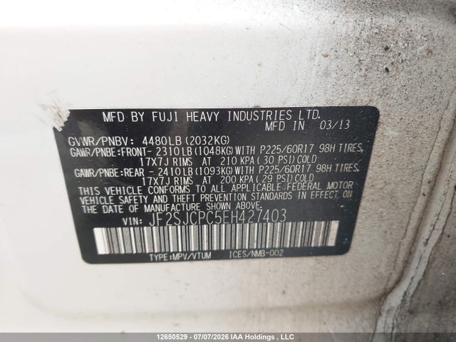 Subaru Forester 2.5i Touring 2014 JF2SJCPC5EH427403 Image 9