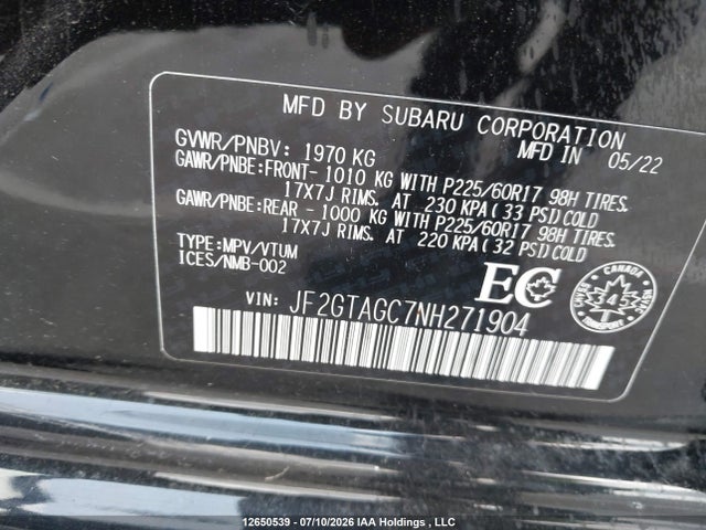 Subaru Crosstrek Premium 2022 JF2GTAGC7NH271904 Image 9
