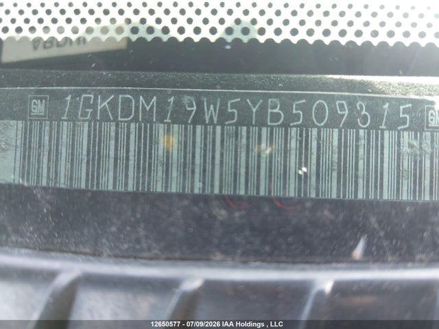 2000 Gmc Safari Sl/sle/slt მანქანა იყიდება აუქციონზე, vin: 1GKDM19W5YB509315, აუქციონის ნომერი: 12650577