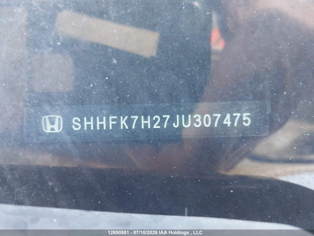 SHHFK7H27JU307475 Honda Civic Lx