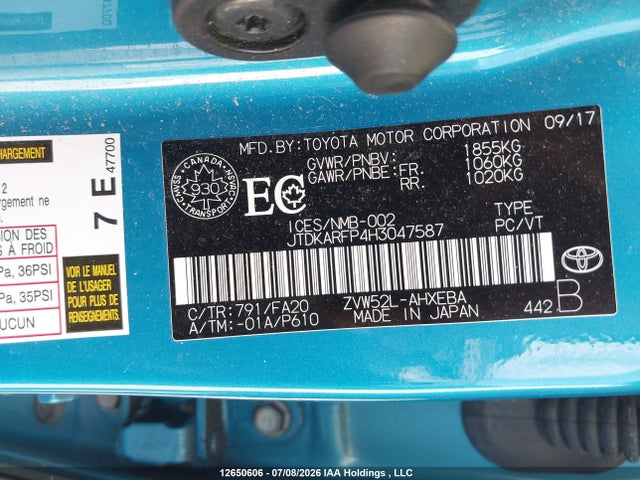 JTDKARFP4H3047587 Toyota Prius Prime Technology