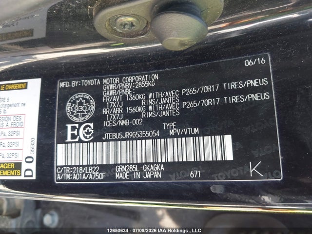 Toyota 4RUNNER SR5 2016 JTEBU5JR9G5355054 Image 18