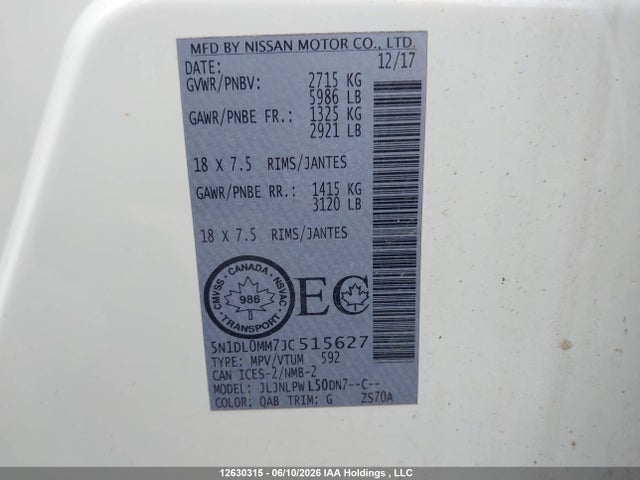 5N1DL0MM7JC515627 Infiniti QX60