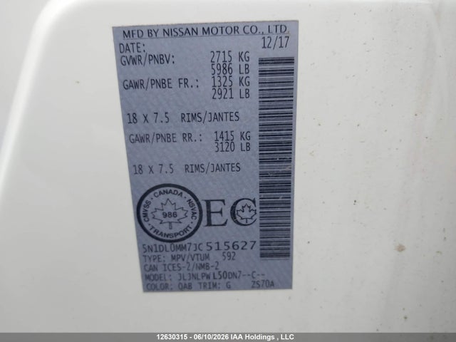 5N1DL0MM7JC515627 Infiniti QX60