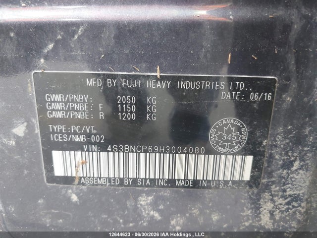 4S3BNCP69H3004080 Subaru Legacy Sport Technology