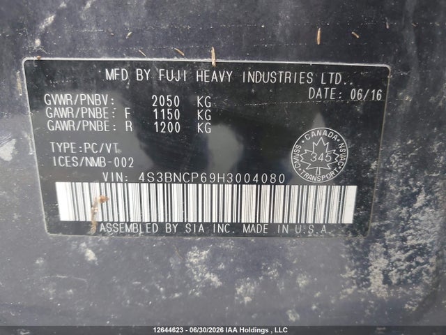 4S3BNCP69H3004080 Subaru Legacy Sport Technology