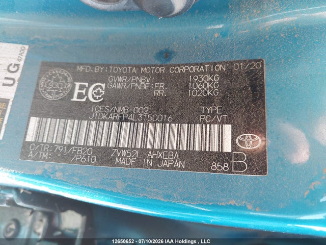 Toyota PRIUS PRIME 2020 JTDKARFP4L3150016 Image 18