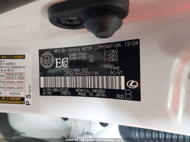 JTHUCJDH4S2007795 Lexus Ux 300h