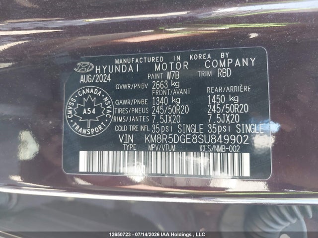 Hyundai Palisade Ultimate Calligraphy 2025 KM8R5DGE8SU849902 Image 9