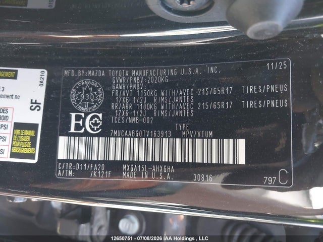 7MUCAABG0TV163913 Toyota Corolla Cross Le Awd