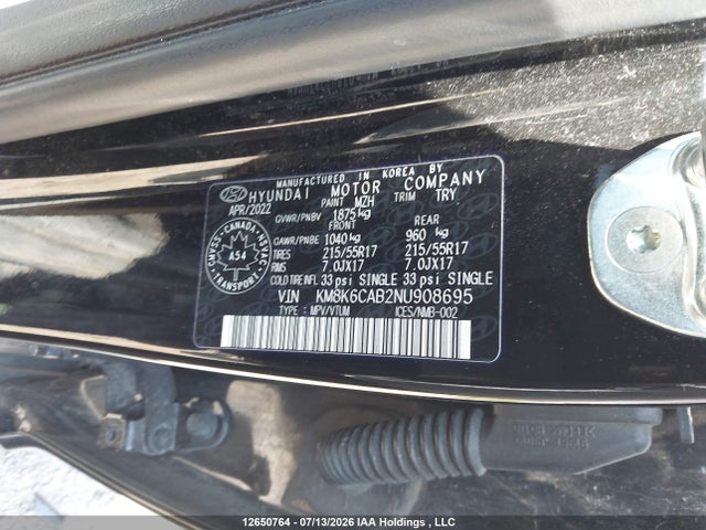 Продаж на аукціоні авто 2022 Hyundai Kona Preferred Awd With Sun And Leather Package, vin: KM8K6CAB2NU908695, номер лоту: 12650764