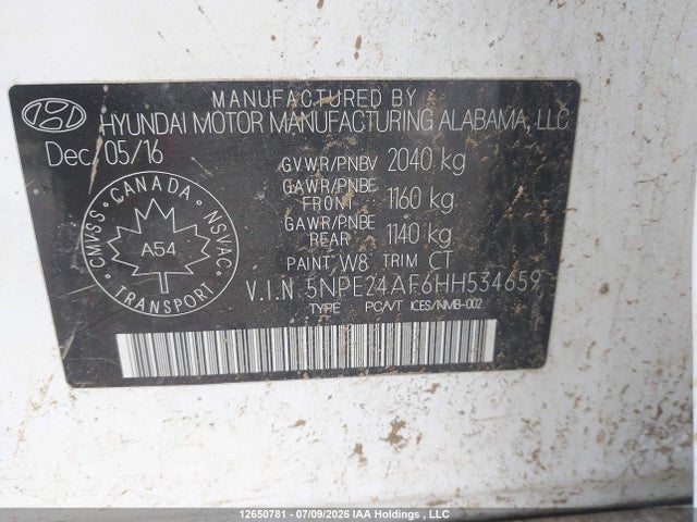 Hyundai Sonata 2017 5NPE24AF6HH534659 Image 21