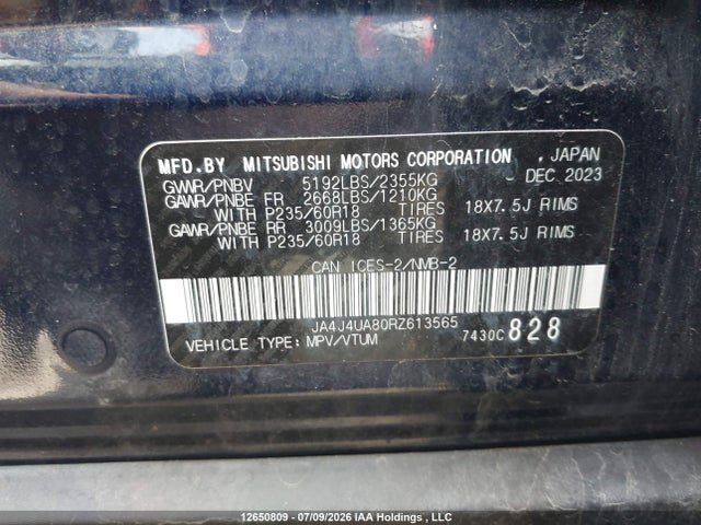 JA4J4UA80RZ613565 Mitsubishi Outlander Es