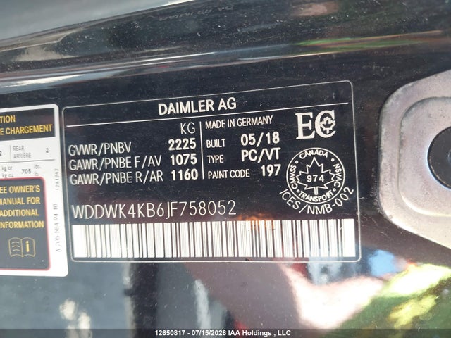 WDDWK4KB6JF758052 Mercedes-Benz C 300 4matic