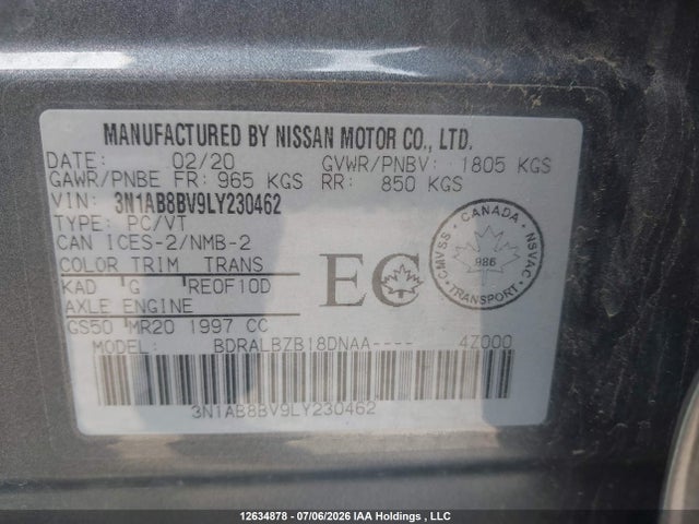 Nissan Sentra S/s Plus 2020 3N1AB8BV9LY230462 Image 9