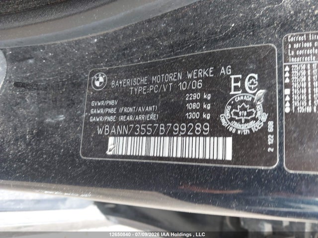 Aukcja sprzedaży 2007 Bmw 530 Xit, vin: WBANN73557B799289, numer aukcji: 12650840