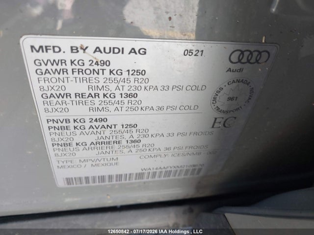 Audi Q5 45 Progressiv 2021 WA14AAFYXM2103870 Image 9