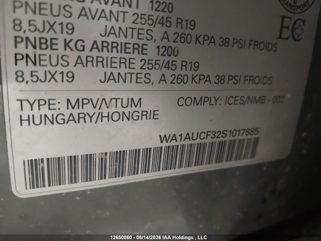 Продаж на аукціоні авто 2025 Audi Q3 Premium 40, vin: WA1AUCF32S1017885, номер лоту: 12650860