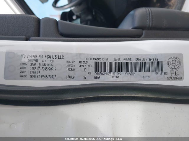1C4RJFAG1HC698180 Jeep Grand Cherokee Laredo