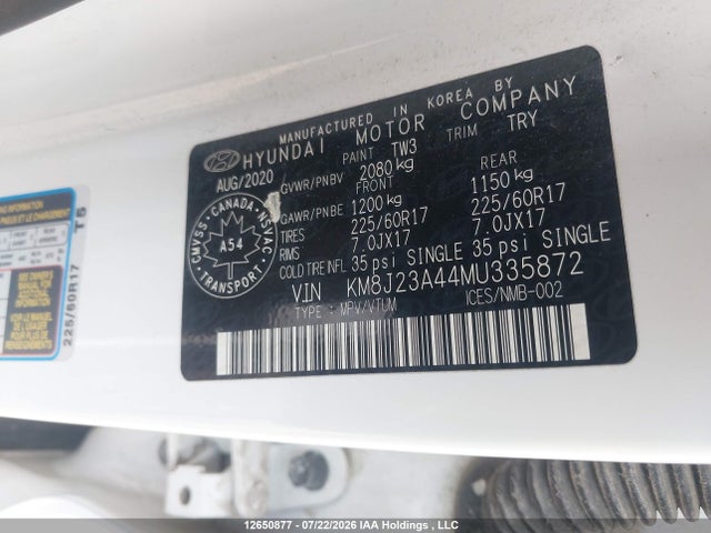 KM8J23A44MU335872 Hyundai Tucson Essential Fwd