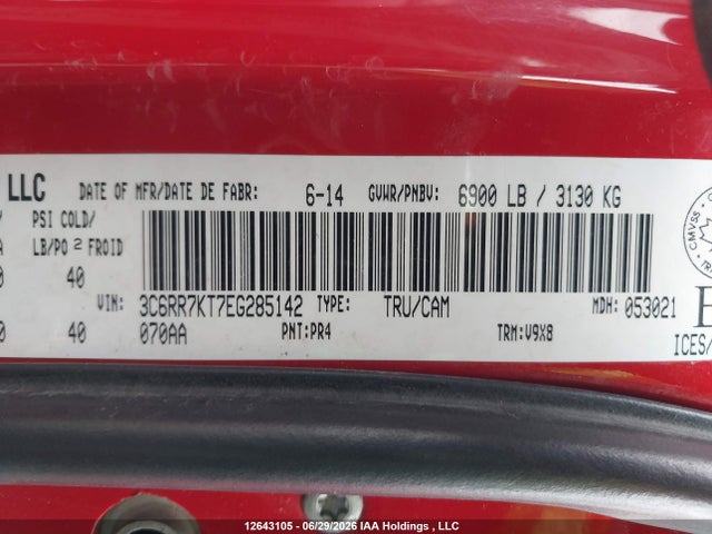 RAM 1500 St 2014 3C6RR7KT7EG285142 Image 9