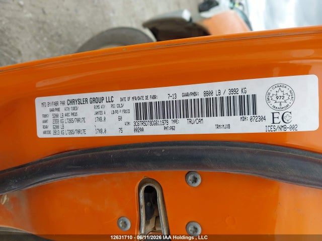 2013 Ram 2500 Slt მანქანა იყიდება აუქციონზე, vin: 3C6TR5DT9DG611979, აუქციონის ნომერი: 12631710