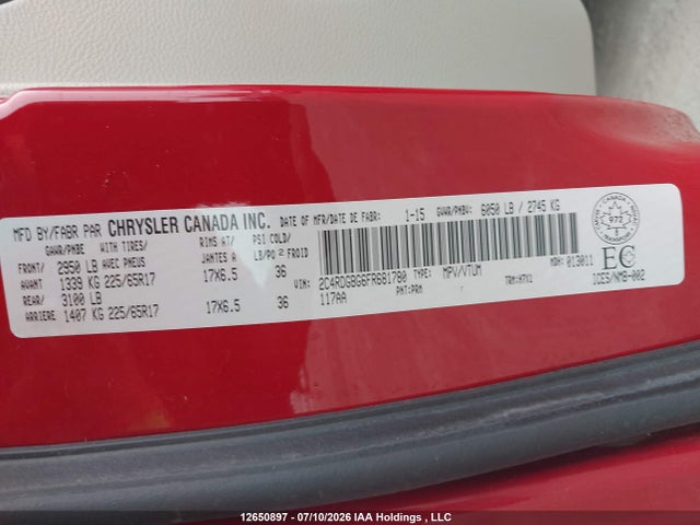 Dodge Grand Caravan Se 2015 2C4RDGBG6FR681780 Image 19