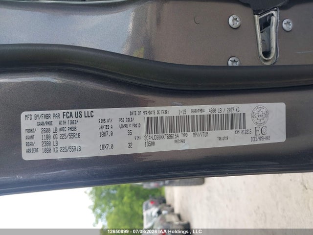 Продажа на аукционе авто 2019 Jeep Compass Latitude, vin: 3C4NJDBBXKT696154, номер лота: 12650899