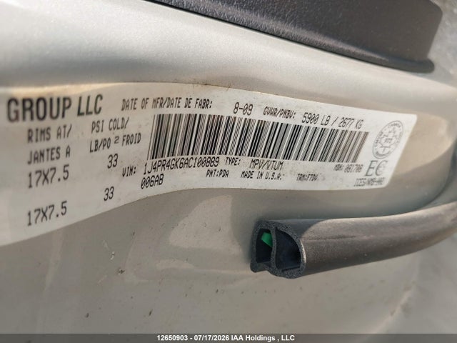 12650903 :رقم المزاد ، 1J4PR4GK6AC100889 vin ، 2010 Jeep Grand Cherokee Laredo مزاد بيع