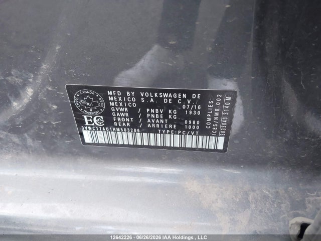 3VWC17AU1HM503286 Volkswagen Golf Sportwagen 1.8 Tsi Comfortline/1.8 Tsi Trendline