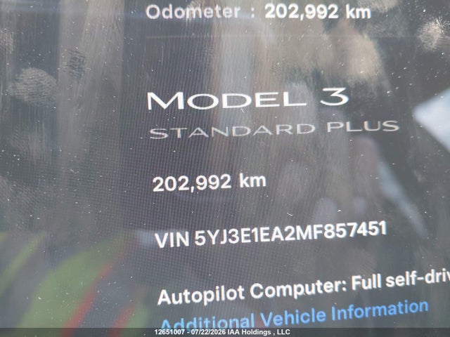 Tesla MODEL 3 2021 5YJ3E1EA2MF857451 Image 16