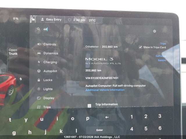 Tesla MODEL 3 2021 5YJ3E1EA2MF857451 Image 7