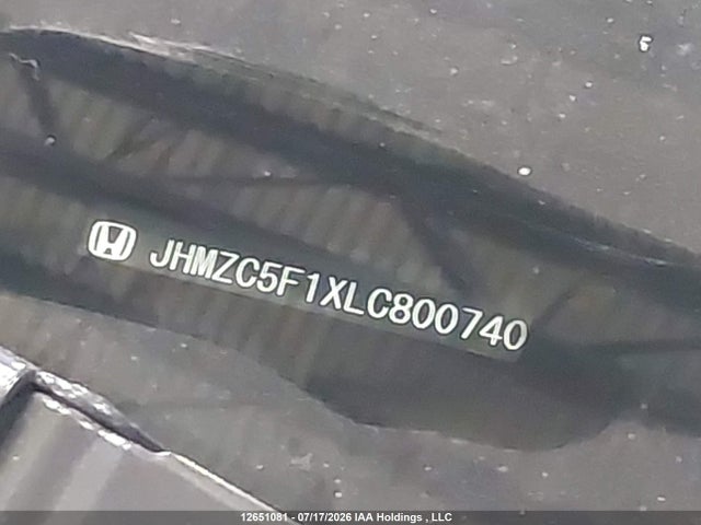 2020 Honda Clarity Plug-in Hybrid მანქანა იყიდება აუქციონზე, vin: JHMZC5F1XLC800740, აუქციონის ნომერი: 12651081