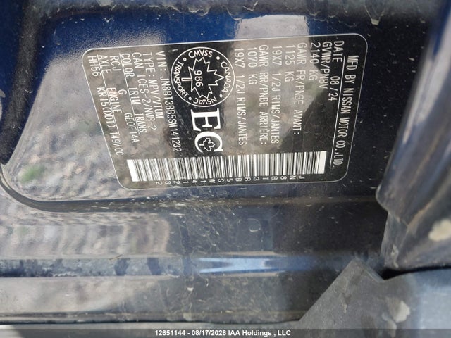 Продажа на аукционе авто 2025 Nissan Rogue Sv/rock Creek, vin: JN8BT3BB5SW141232, номер лота: 12651144