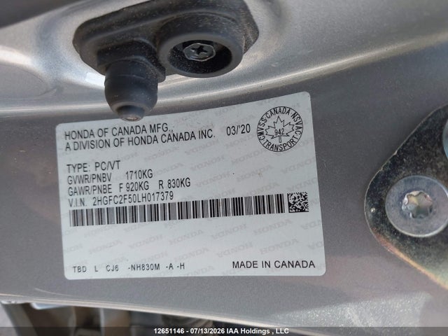 Honda Civic Lx 2020 2HGFC2F50LH017379 Image 21