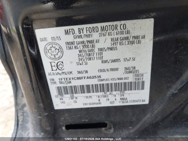 Ford F150 Super Cab 2015 1FTEX1C88FFA62535 Image 9