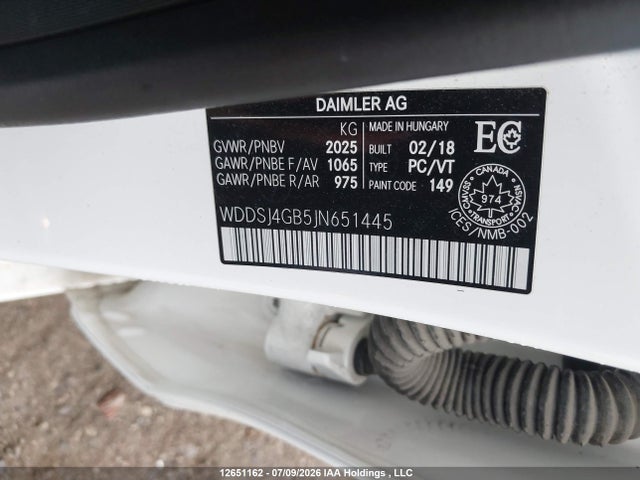 2018 Mercedes-benz Cla 250 4matic მანქანა იყიდება აუქციონზე, vin: WDDSJ4GB5JN651445, აუქციონის ნომერი: 12651162