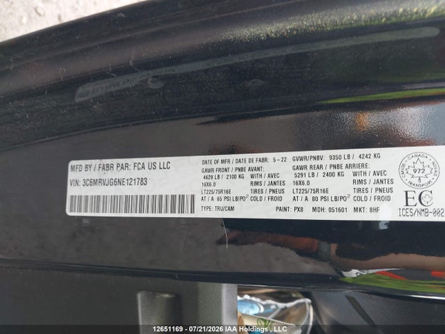 3C6MRVJG6NE121783 RAM RAM