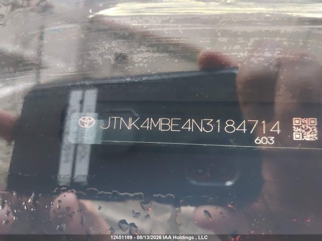 12651189 :رقم المزاد ، JTNK4MBE4N3184714 vin ، 2022 Toyota Corolla Se مزاد بيع