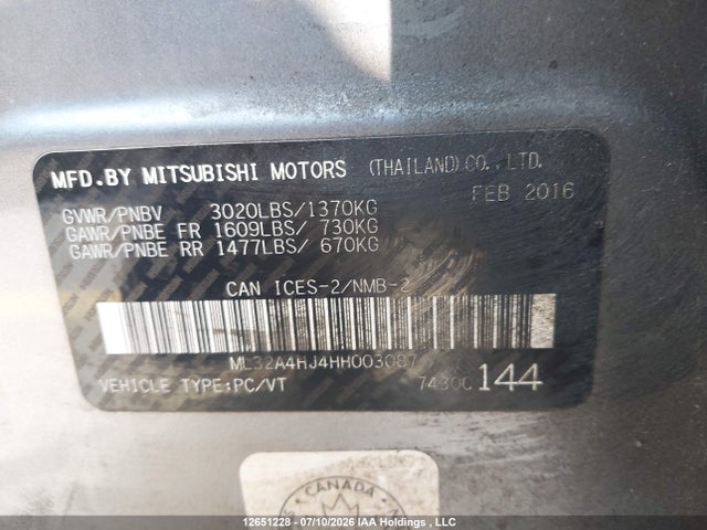 Mitsubishi MIRAGE SE 2017 ML32A4HJ4HH003087 Image 9
