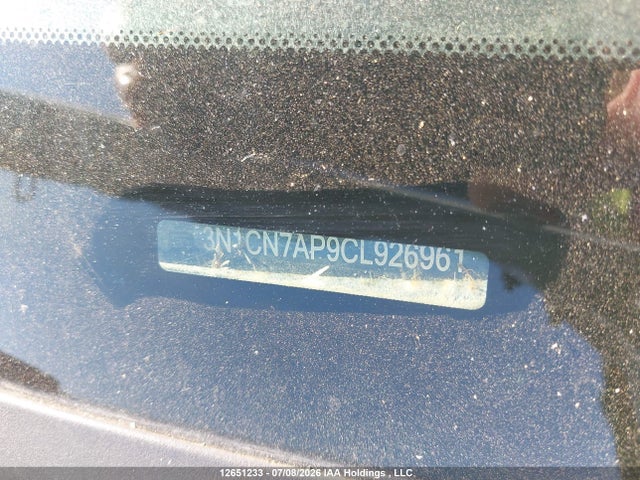 12651233 :رقم المزاد ، 3N1CN7AP9CL926961 vin ، 2012 Nissan Versa مزاد بيع