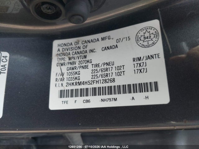 Honda CR-V 2015 2HKRM4H52FH128268 Image 9