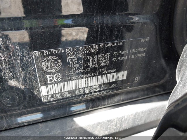 Toyota RAV4 2019 2T3R1RFV6KW022773 Image 9
