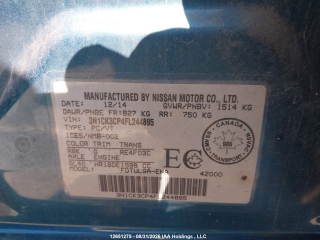 Nissan Micra 2015 3N1CK3CP4FL244895 Image 19