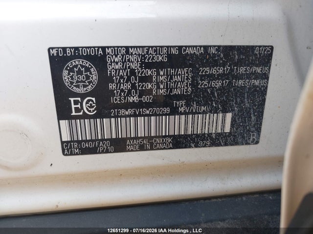 Toyota RAV4 2025 2T3BWRFV1SW270299 Image 9