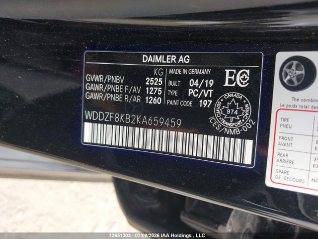 WDDZF8KB2KA659459 Mercedes-Benz Amg E 63 S 4matic