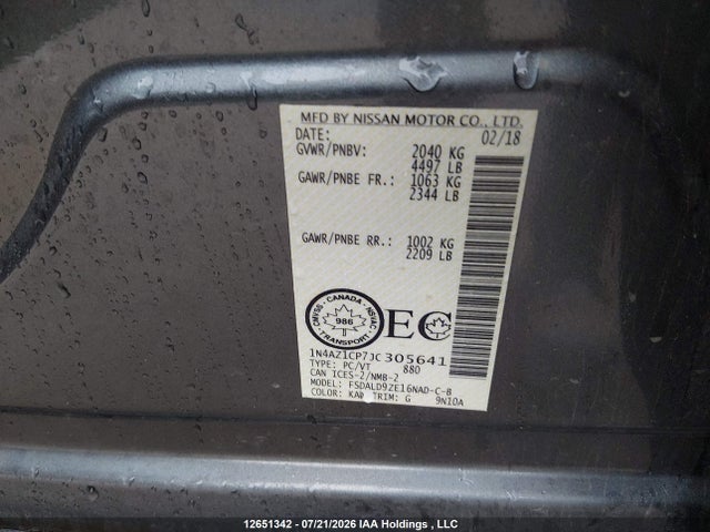 1N4AZ1CP7JC305641 Nissan Leaf