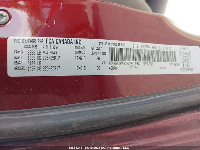 Dodge Grand Caravan 2019 2C4RDGCG4KR757232 Image 19